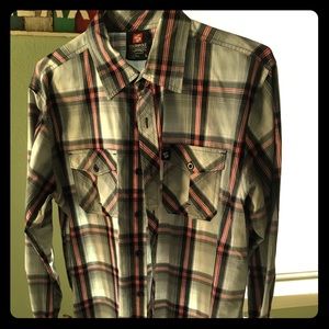 Men’s Southpole Plaid Dress Shirt